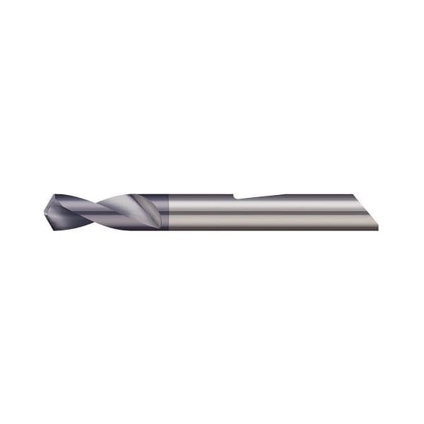 0.0900 Drill Dia X 0.270 Flute Length Carbide Quick Change, Spot Drill, 2 Flutes, Altin Coated